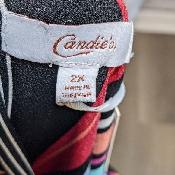 NWT Candies dress rainbow multi color stripes sz. 2x - Picture 6 of 8